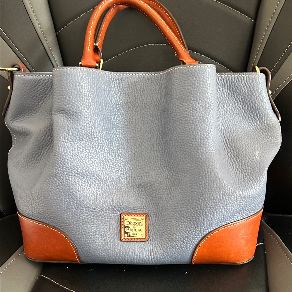 Dooney & Bourke Brenna slate and Tan Satchel